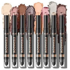 LANGMANNI 4Colors Dual Ended Cream Eyeshadow Stick Set Silky Smooth, Waterproof & Transfer Proof, Built in Blender Brush, All Day Matte & Shimmer Wear Eye Makeup