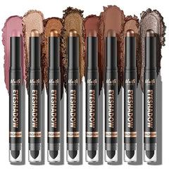 LANGMANNI 4Colors Dual Ended Cream Eyeshadow Stick Set Silky Smooth, Waterproof & Transfer Proof, Built in Blender Brush, All Day Matte & Shimmer Wear Eye Makeup