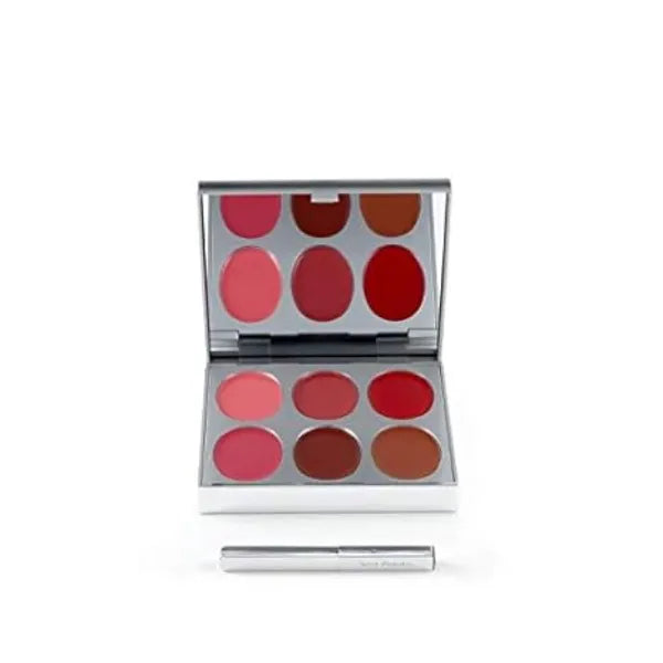 Jerome Alexander New Again Lipstick Palette & Retractable Brush, 6 Hot Poured, Buildable & Blendable Smooth Matte Shades