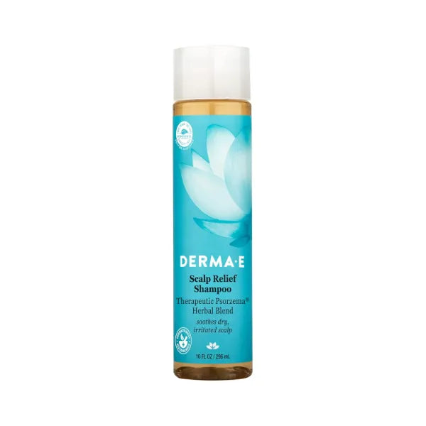 Derma E Scalp Relief Shampoo with Psorzema Herbal Blend – All Natural Scalp Treatment & Dandruff – Soothes Itchy Scalp and Promotes Scalp Health, 10 Fl oz
