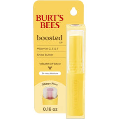 Burt’s Bees Boosted Lip Balm Set – Tinted Misty Mauve & Rose Knows + Sheer Plus, 24-Hour Hydration, Beeswax, Vitamins C, E & F, 100% Natural Origin