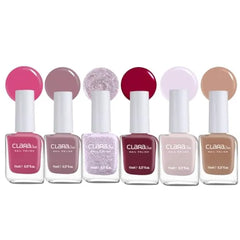 Claraline Nail Polish Set, 6 Trendy Colors, Non-toxic, Eco-Friendly, Quick Dry, All Seasons Skin Tones, Professional Manicure for Women and Girls