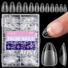 Glamonade Nail Tips Straight Tapered Square Extra Long Professional Half Cover Fake Nail for Acrylic Salons Home DIY