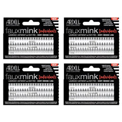 Ardell Faux Mink False Eyelashes, Individual Lashes Short, Black - Natural Look DIY Lash Clusters, Eyelash Extensions, 4 Pack