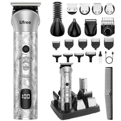 Ufree Professional 7-in-1 Men’s Grooming Kit – Cordless Beard Trimmer, Electric Shaver & All-Body Hair Clipper (Waterproof & Rechargeable)