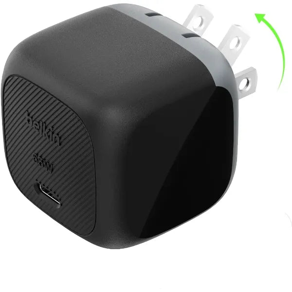 Belkin USB-C 65W Super Fast Charging Block – Type C Wall Charger with Cable for iPhone 17, iPad, MacBook, Galaxy S25, Pixel 10, Nintendo Switch 2 & More – Black