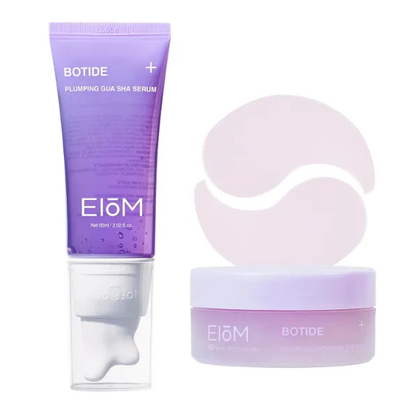 EIOM Botide Plumping Duo – Gua Sha Serum + Hydrogel Eye Patches for Visibly Firmer, Sculpted-Looking Skin, Full-Face Firming Routine