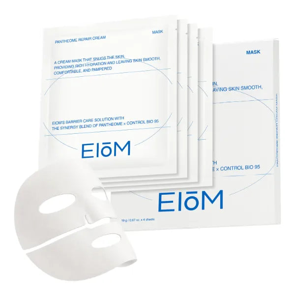 EIOM PANTHEOME Cream Sheet Mask 4EA | Non-Sticky Facial Mask with Ectoin, TECA, Panthenol | Hydrating and Soothing Korean Skincare for Dry, Sensitive-Looking Skin