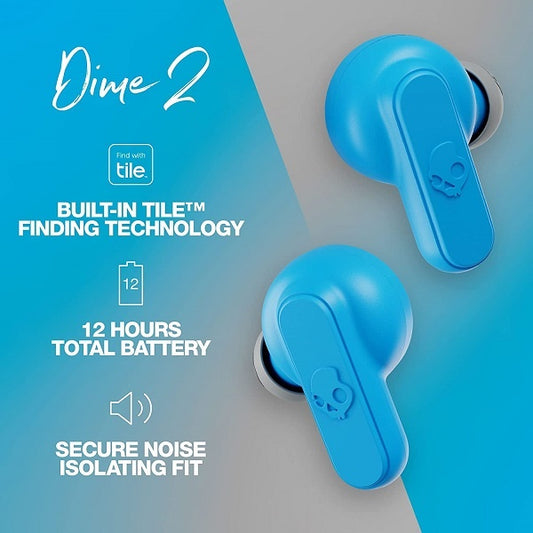 Skullcandy Dime 2 True Wireless In-Ear Earbuds (S2DBW-P751) - Light Gray / Blue