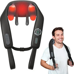 Snailax Cordless Neck Massager with Heat, Kneading Neck and Shoulder Massager Deep Tissue, Shiatsu Back Pillow, 2 Heating Levels,Gifts for Mom Dad