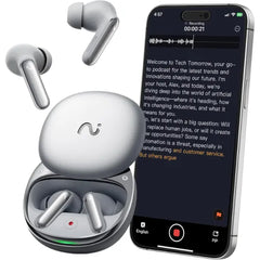 RecDot Voice Recorder Earbuds – AI Note Taker with Transcription & Summary, 78 Languages, 48dB Hybrid ANC, AES-256 Secure