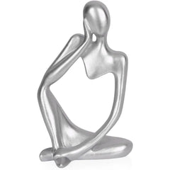 Ozzptuu Sandstone Resin Thinker Statue Style Abstract Sculpture, Sandstone, Left