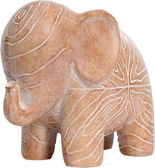 Kakizzy Elephant Statue, African Animal Decor, Wooden Elephant Gift for Women, Boho Decor for Living Room, Shelf, Office