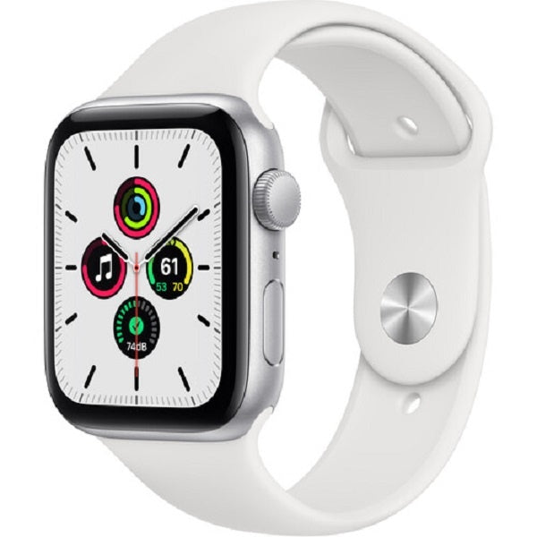 Apple SE 44MM Smart Watch (MYDQ2LL/A) Silver Aluminum / White