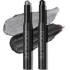 FOCALLURE 2 Pcs Cream Eyeshadow Stick,Brightener Eyeshadow Pencil Crayon,Highlighter Eye Shadow Stick Sets with Crease-proof Formula,Long Lasting Waterproof Eye Shadow Make Up
