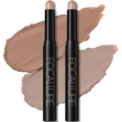 FOCALLURE 2 Pcs Cream Eyeshadow Stick,Brightener Eyeshadow Pencil Crayon,Highlighter Eye Shadow Stick Sets with Crease-proof Formula,Long Lasting Waterproof Eye Shadow Make Up