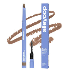 ALLEYOOP Swift Eyebrow All-In-1 Brow Definer with Built-In Sharpener & Spoolie Brush, Water & Smudge Resistant and Eyebrow Pencil for Women, Natural Matte Finish, Vegan, Cruelty-Free