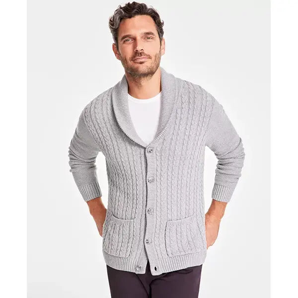 Men's Chunky Shawl Collar Cardigan Sweater