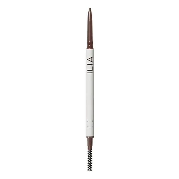 ILIA In Full Micro Tip Brow Pencil with Spoolie Buildable Pigment, Fade Resistant Safe for Sensitive Eyes, Fragrance + Silicone Free Non Toxic, Vegan Clean Makeup