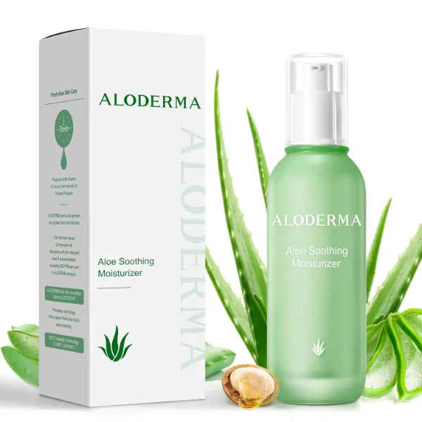 Aloderma Organic Aloe Vera Face Moisturizer Collection - 4 Daily Creams for Sensitive, Dull, Dry & Aging Skin - Pure Aloe - 3.5oz / 100g