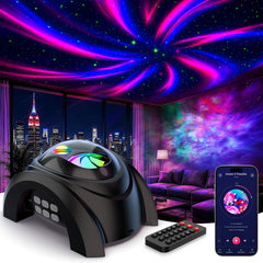 Rossetta Dual Lens Galaxy Star Projector, Aurora Night Light for Bedroom