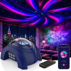 Rossetta Dual Lens Galaxy Star Projector, Aurora Night Light for Bedroom