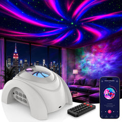 Rossetta Dual Lens Galaxy Star Projector, Aurora Night Light for Bedroom