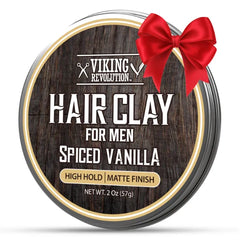 Viking Revolution Hair Clay for Men - Matte Finish, Texturizing Clay Pomade for Men with Jojoba Oil and Vitamin E - Effortless Hair Styling Cream - Strong Hold, Natural Finish (2 oz)