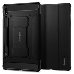 Spigen Rugged Armor Pro Case with S Pen Holder designed for Samsung Galaxy Tab S8 and S7 – Black