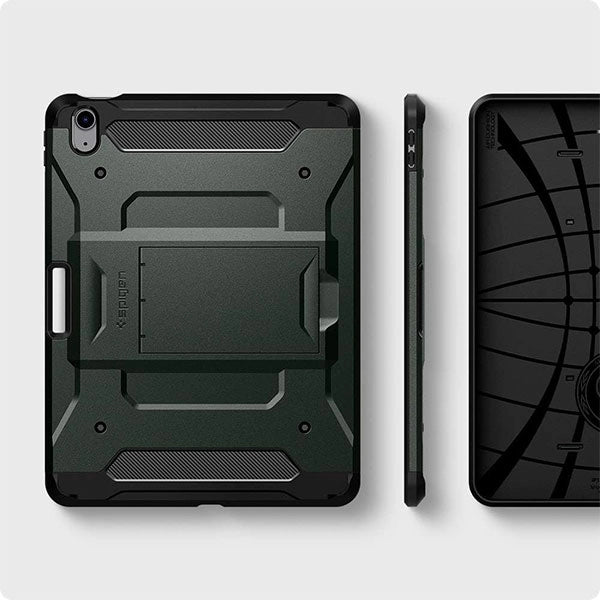 Spigen Tough Armor Pro Case with Pencil holder designed for iPad Air 5 - 10.9 Inch - Military Green