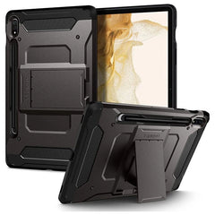 Spigen Tough Armor Pro Case with S Pen Holder for Galaxy Tab S8/S7 – Gunmetal