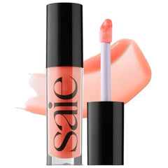 Saie Glossybounce - Hydrating Lip Gloss and Tinted Lip Oil Hybrid with Hyaluronic Acid & Jojoba Oil for Non-Sticky, Ultra-Shiny, Plump & Soft Lips - Everyday Makeup Essential