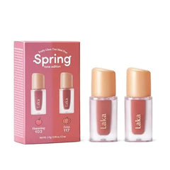 Laka Fruity Glam Tint Mini Duo, Glowing Lip Stain with Wide Color Spectrum, Hydrating & Lightweight Texture, Buildable Color, Non Sticky,K Beauty