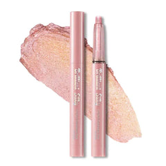Erinde Glitter Eyeshadow Sticks, Cream Shimmer Eye Shadow Stick, Long-Lasting, Waterproof, Crease-Proof Multichrome Eye Brightener Highlighter Stick Makeup, Vegan & Cruelty-Free