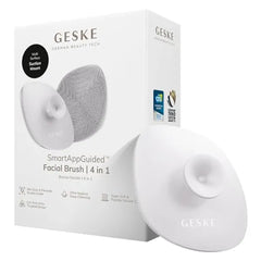 GESKE SmartAppGuided Facial Brush 4 in 1 Professional Facial Cleansing Brush with Handle Skin Cleansing Soft Silicone Facial Brush Routine Skincare Gentle Cleansing Facial Cleanser