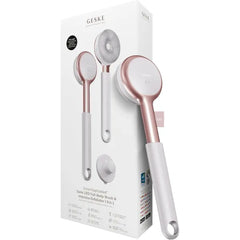 GESKE LED Sonic Full Body Brush 9 in 1 Body Cleansing Brush & Intensive Exfoliator with LED with SmartSonic Pulsations Expert Deep Cleansing & Massage Rough Skin Remover Adjustable Handle