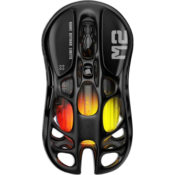 GravaStar Mercury M2 Wireless Gaming Mouse with 26,000 DPI, PAW3395DM Sensor -79g Lightweight Hollowed-Out Design -5 Programmable Buttons -5 Dynamic Lightsync RGB