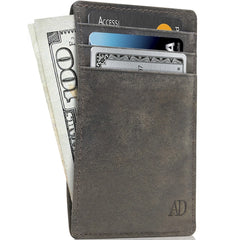Access Denied RFID Blocking Front Pocket Wallet - Mini Slim Leather Card Holder