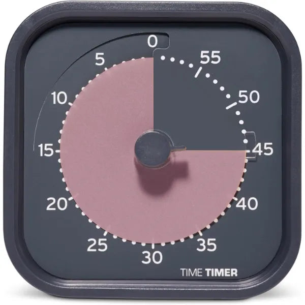 TIME TIMER MOD Home – 60-Minute Metallic Visual Countdown Timer for ADHD, Study, Pomodoro & Focus Work with Silent Operation