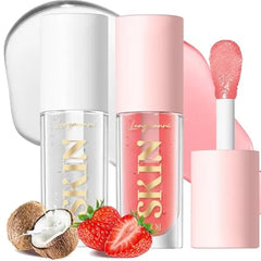 BANGFENG Lip Glow Oil – Hydrating, Non-Sticky Plumping Lip Gloss & Tinted Lip Balm | Long-Lasting Moisturizing Shine, Big Brush Head