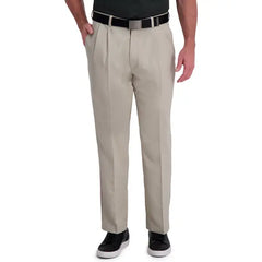 Haggar Men Performance Flex Classic Fit Pleat Front Pant