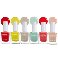Claraline Nail Polish Set, 6 Trendy Colors, Non-toxic, Eco-Friendly, Quick Dry, All Seasons Skin Tones, Professional Manicure for Women and Girls