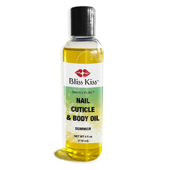 Bliss Kiss Simply Pure Hydrating Nail & Cuticle Oil 4 oz – Jojoba & Vitamin E Body Oil for Dry Skin, Hands, Feet & Elbows – Strengthens Nails, Softens Cuticles