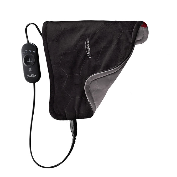 Sunbeam Advanced Heat 12" x 15" Standard-Sized Heating Pad for Joint Pain Relief - Black