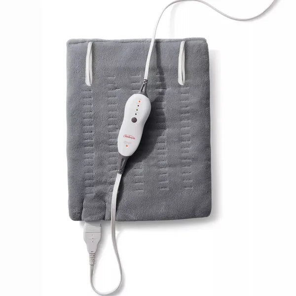 Sunbeam Premium Heating Pad 12" x 15" with Compact Storage - Gray