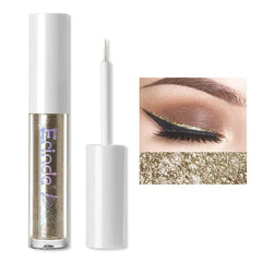 Erinde Liquid Glitter Eyeshadow Eyeliner, Metallic Shimmer Glitter Eyeshadow Liner, High Pigment Colored Eyeliner, Waterproof Long Lasting Sparkle Christmas Eye Makeup for Women