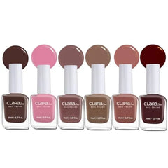 Claraline Nail Polish Set, 6 Trendy Colors, Non-toxic, Eco-Friendly, Quick Dry, All Seasons Skin Tones, Professional Manicure for Women and Girls