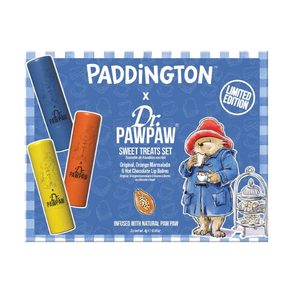 Dr. PawPaw Paddington Sweet Treats Collection Natural Lip Balm with Aloe Vera Gluten Free Lip Moisturizer to Nourish, Soften and Hydrate