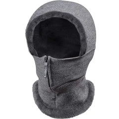 TAGVO Knitted Balaclava Hat with Fleece Hood - Warm Neck Gaiter for Men & Women
