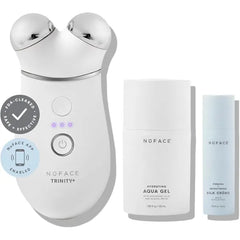 NuFACE TRINITY+ Microcurrent Facial Device Kit  FDA Cleared Face Sculpting & Neck Tightening Device to Contour Cheeks & Brows + Microcurrent Gel Activator